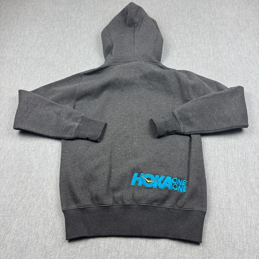Hoka One One Hoodie Womens Medium Gray Pullover Sweatshirt Fleece Training Gym - Picture 11 of 12